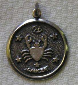 Vintage Beau Zodiac Sterling Silver Charm~Cancer~New Old Stock  