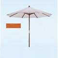 Hard Wood White/ Tuscan Orange Patio Umbrella