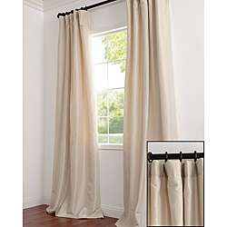   Faux Silk Taffeta Antique Beige 120 inch Curtain Panel  