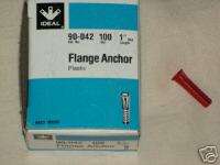 100 CT BOX 1 RED PLASTIC FLANGE ANCHORS  