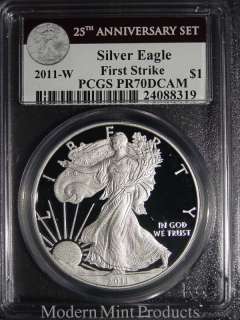 2011 W American Eagle 25th Anniversary Silver Proof   PCGS PR70DCAM 