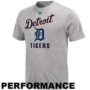  Majestic Detroit Tigers Performance Fan T Shirt   Ash 