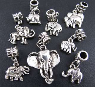   Mixed Elephant Dangle European Beads Fit Charm Bracelet ☆fm99  