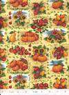 Autumn Harvest Pumpkin Grape Sunflower Quilt Fabric 1 Y  