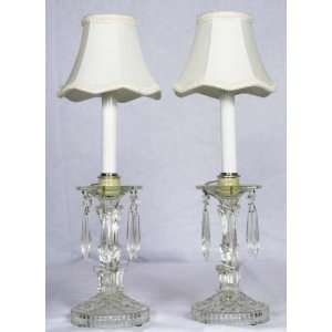  Pair of Vintage Glass Table Lamps, c.1920