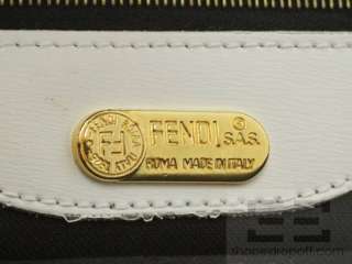 Fendi Vintage White Patent Leather & Gold Hardware Bowler Bag & Wallet 