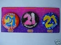 21st Birthday   2 SHOT GLASSES (Shimmer/Pink/Party)  