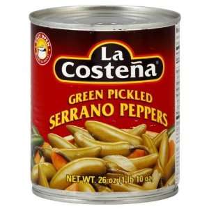La Costena, Pepper Serrano, 26 Ounce (12 Grocery & Gourmet Food