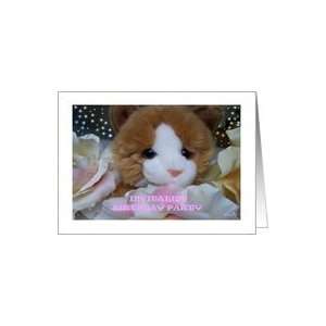  Birthday Party Invitation Pink Kitty Toy Card: Toys 