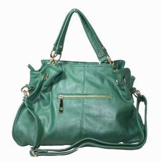 ChanceBanda Green Leather Shoulderbag with Top Handles  
