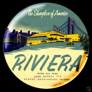 Bill Miller Riviera Fort Lee NJ 2 1/4 Pinback Button  