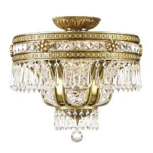 Regal Collection 6 Light 17 Aged Brass Clear Hand Cut Crystal Flush 