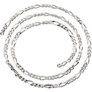  7in Figaro Chain 3.5mm   Sterling Silver Jewelry