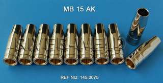ABICOR BINZEL MB15 AK Gas nozzle Conical 145.0075 10pcs  