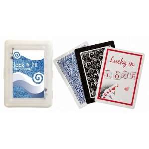 Baby Keepsake: Blue Grey Tile Wave Design Personalized Playing Card 