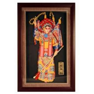 Wall Picture Frame w. 3D Chinese Opera Character Inlaid  