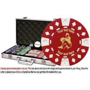 Custom Poker chip Set Baseball (#2) image & your custom text printed 