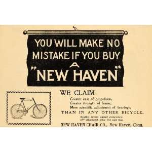  1896 Vintage Ad New Haven Bicycle Antique Bike Cycle 