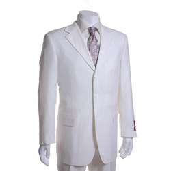Mantoni Mens White 3 button Wool Suit  