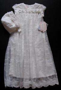   BISCOTTI Gorgeous IVORY Christening or Baptism Gown Set TWINS  
