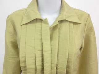 FLAT IRON WORKSHOP Olive Pleated Long Sleeve Blouse 1  