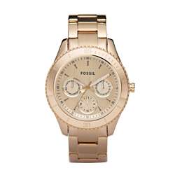 Fossil Womens Stella Multifunction Rose goldtone Dial Watch 