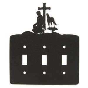  Cowboy PRAYER Triple Light Switch Plate Cover: Home 