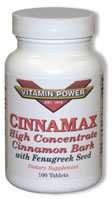 CinnaMax Cinnamon Bark 100 Tablets VITAMIN SUPPLEMENT  