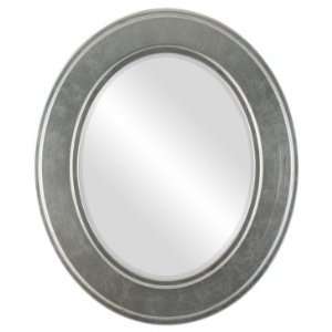  Montreal Oval in Silver Leaf with Black Antique Mirror and 