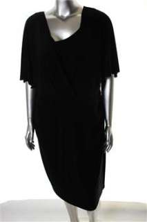 Jones New York Dress NEW Plus Size Cocktail Black BHFO Ruched 22W 
