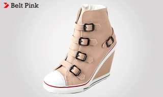   Shoes Fashion Sneakers Lace Up Style Ankle Bootie High Wedges Heels