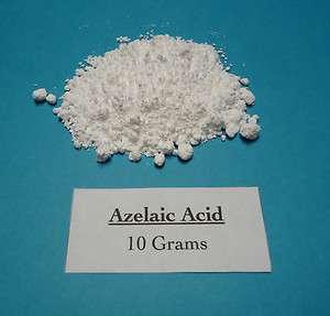 10 grams Azelaic Acid powder, Nonanedioic Acid 98+% pure  