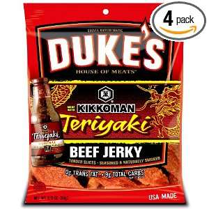 DUKES Kikkoman Teriyaki Beef Jerky, 3.15 Ounce (Pack of 4)  