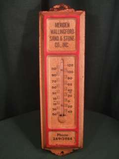 Vintage Tin Advertising Thermometer   Sand & Stone CT  