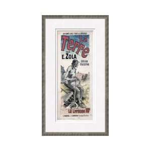 Poster Advertising la Terre By Emile Zola 1889 Framed Giclee Print 