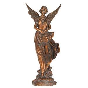  Peaceful Angel Oxidized Copper Finish Sculpture