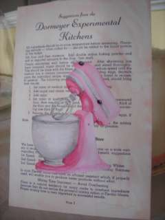 Shabby Vintage Cook Book page Pink Mixer Kitchen Print  