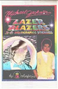 Michael Jackson Lazer Blazers 3 D Hologram, MINT 1984  