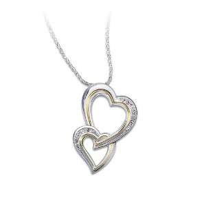   Daughters Heart Sterling Silver Heart Shaped Diamond Pendant: Jewelry