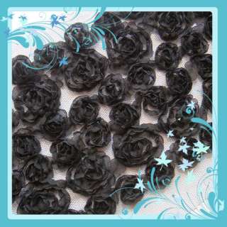 C937 62 Black Ruffle Lace Edge Rose Doll Trim By Yard  