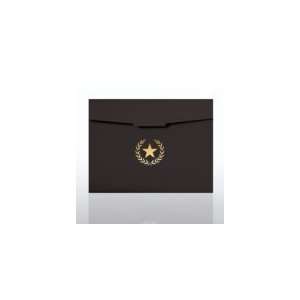  Foil Stamped Certificate Folder   Star Laurel   Black 