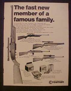 1971 Crosman Powermatic 500 BB Gun~ Pumpmaster 1400 Rifle C02 Paper Ad 