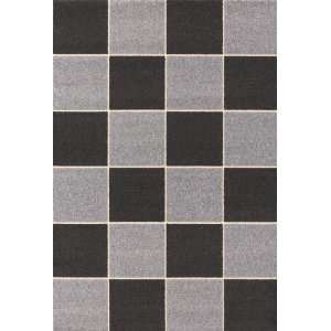  Modern Area Rugs 5x8 Charcoal Denim Checkerboard Boxes 