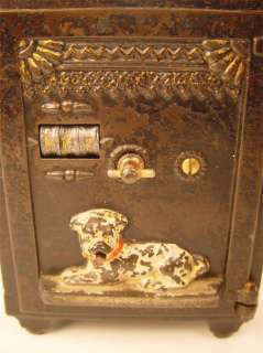 Antique Mechanical Bank Watch Dog Safe 1890s  