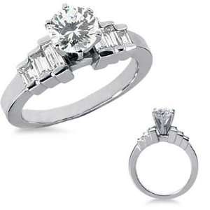  1.17 ct.Diamond Engagement Ring with Emeral Cut Side 