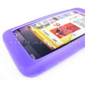 For Samsung I900 Omnia Silicone Skin Cover Case Purple 