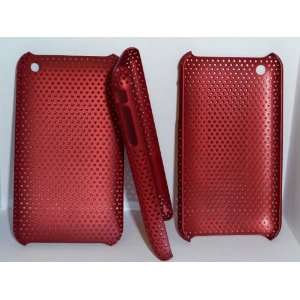   APPLE iPHONE 3G 3GS Perforated Snap On Case Dark Red 