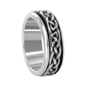  Sterling Silver 7mm Classic Designed Spinner Band Ring 