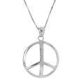 Sterling Silver Peace Symbol Necklace  Overstock