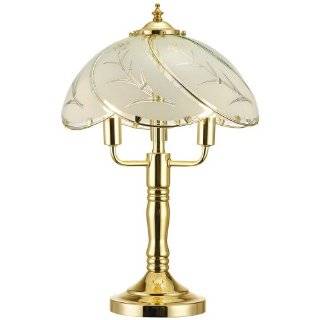  Polished Brass Touch Table Lamp with Brass Finial: Home 